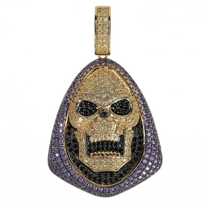 Halloween Collection: Iced Out Skeleton 18K Gold Plated Pendant Necklace