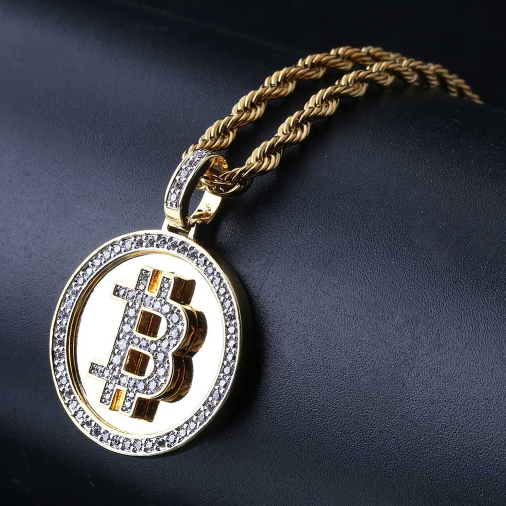 Icedout Golden Bitcoin Pendant Necklaces | LIMITED EDITION