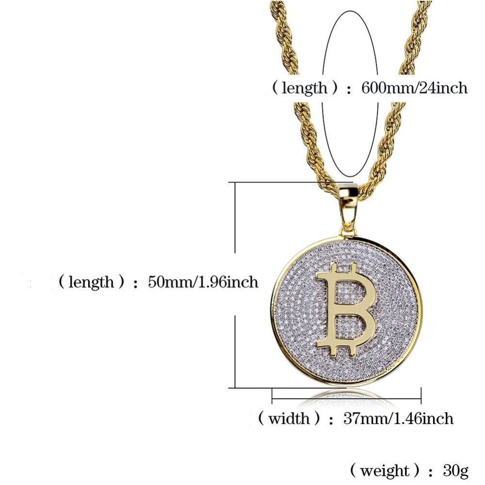 Iced Out Bitcoin Pendant Necklace | LIMITED EDITION