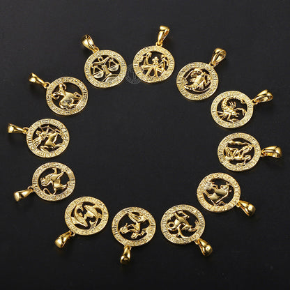 Zodiac Sign Gold Pendant Necklace