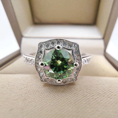 1 Ct Vintage Colored Lad Diamond Square Ring