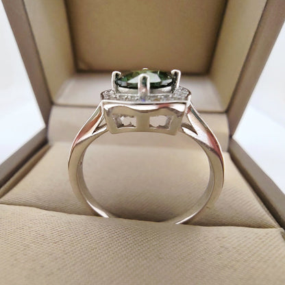 1 Ct Vintage Colored Lad Diamond Square Ring