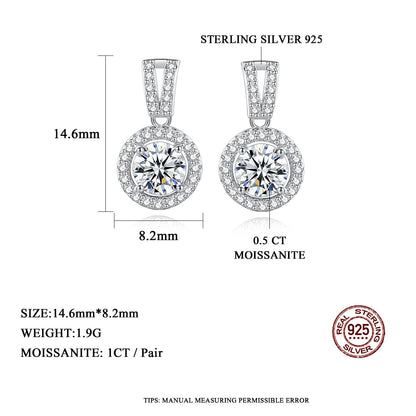 Luxurious Lab-Diamond Drop Earrings Silver