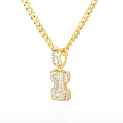 Iced Out Letter Pendant Necklace - Iced Out Kings