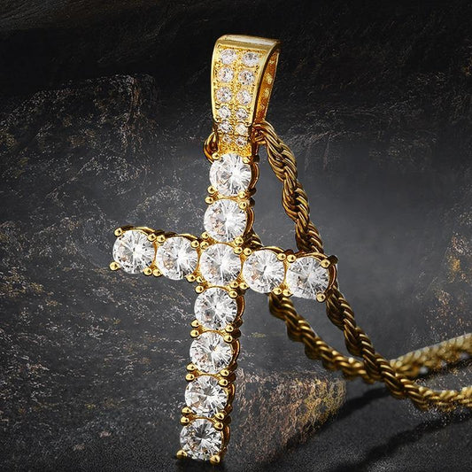 Iced Out Cross Pendant Necklace - Iced Out Kings