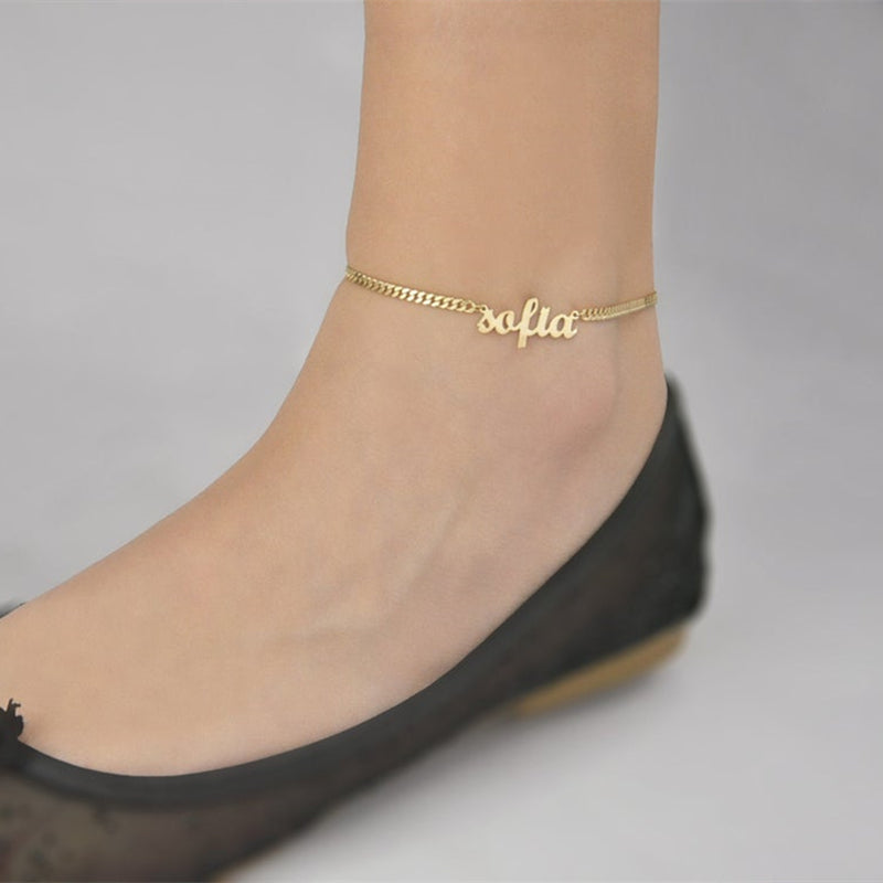 Custom Nameplate Anklet