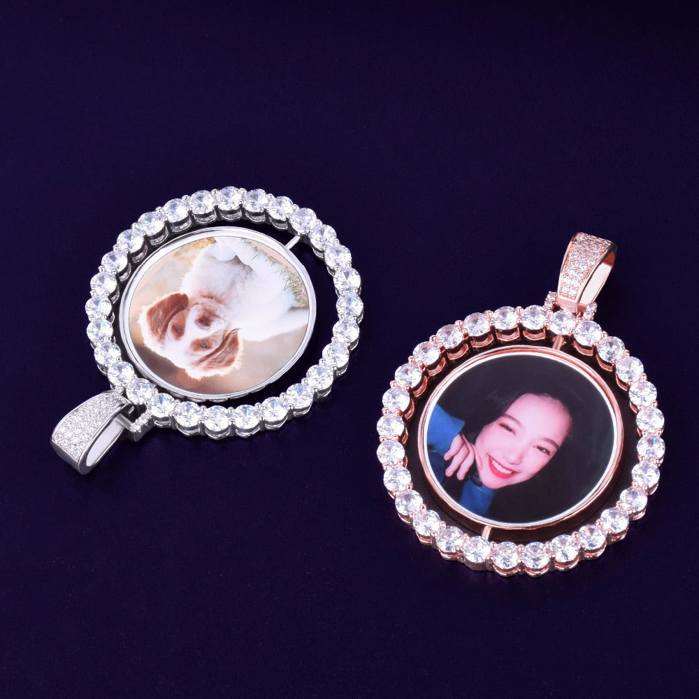 Spinning & Double-Sided Pendant Medallions Custom Photo Necklaces