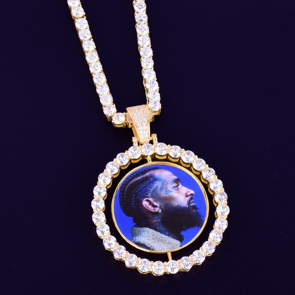 Spinning & Double-Sided Pendant Medallions Custom Photo Necklaces