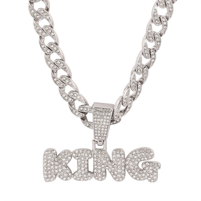 Iced Out King Pendant Necklace