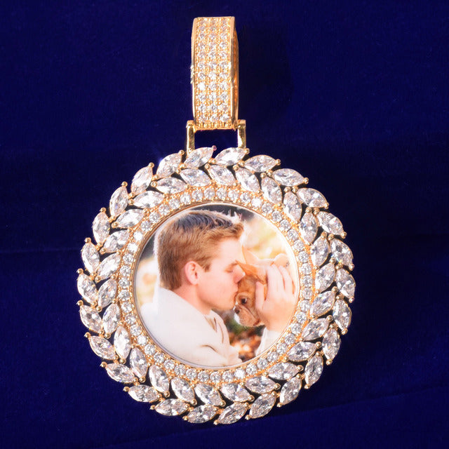 Royal Wreath Custom Photo Pendant Necklaces