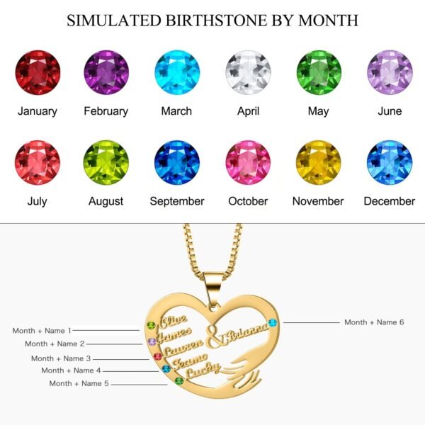 Custom Mom Necklace With Birthstones Pendant Necklaces - Image 5