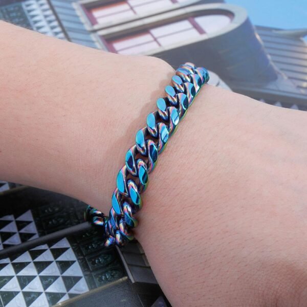 Stackable Holographic Steel Cuban Bracelets - Image 5