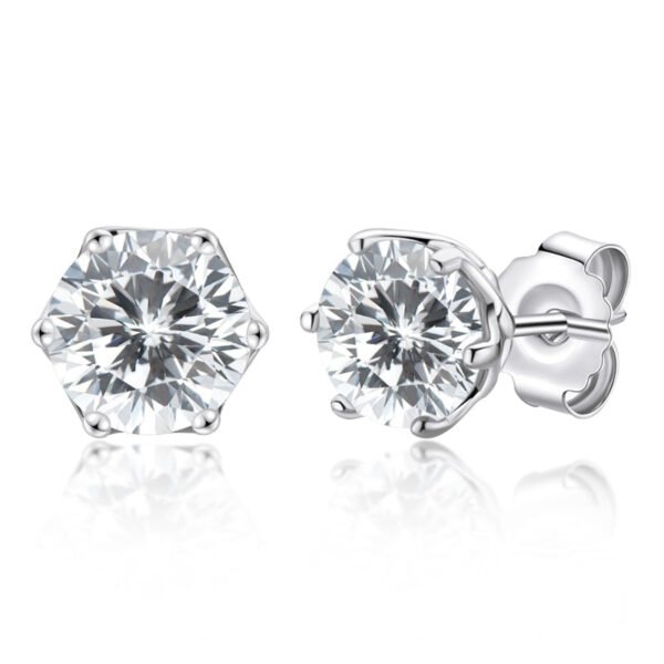 1 Ct Moissanite Diamond Earrings Round 925 Sterling Silver