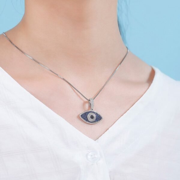 Evil-Eye Protection Sterling Silver Iced Pendant Chains - Image 8