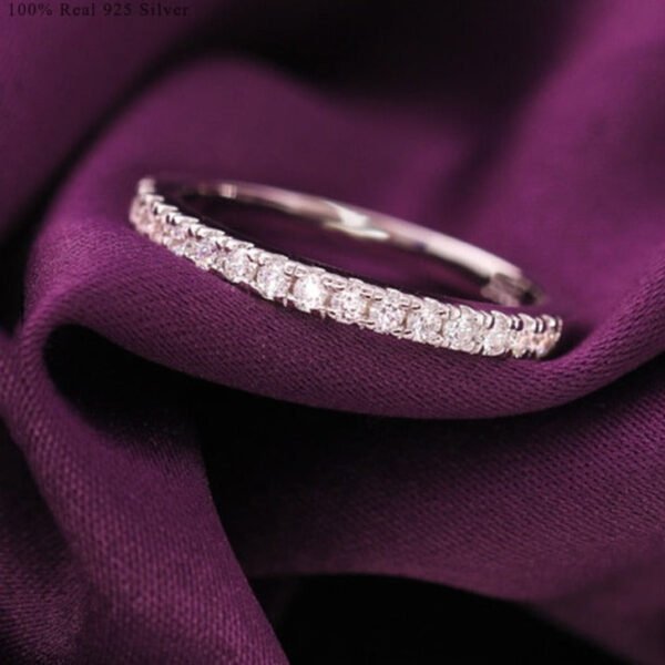 Full Or Half Zircon Round Wedding Band - Image 9