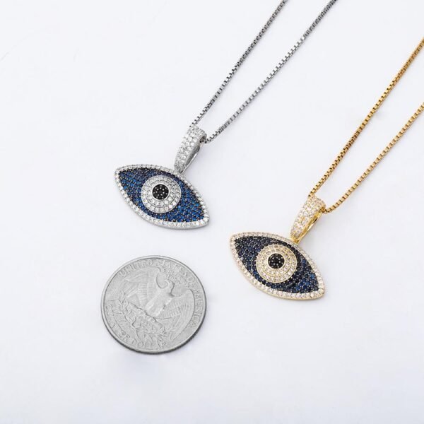 Evil-Eye Protection Sterling Silver Iced Pendant Chains - Image 9