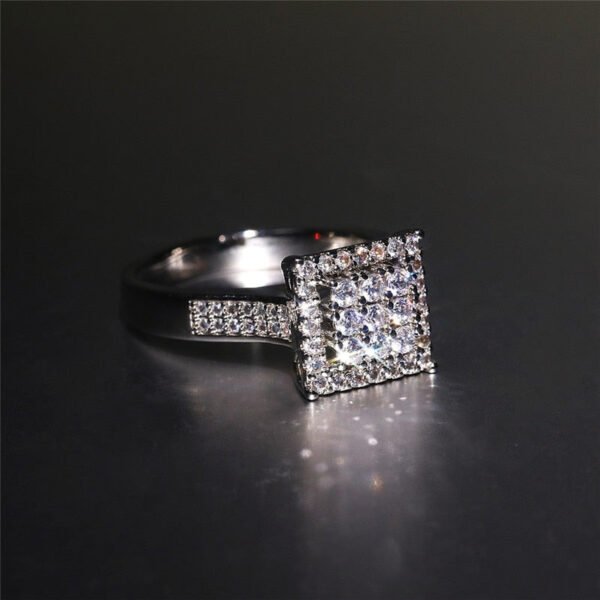 Square Sterling Engagement Ring - Image 6