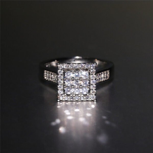 Square Sterling Engagement Ring - Image 2