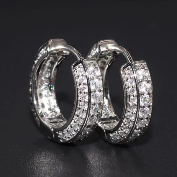 Iced Out Hoop Earrings Hypoallergenic