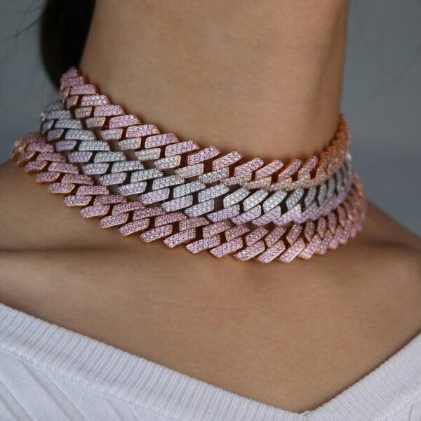 Sexy Micro Pave Cuban IcedOut Pastel Chokers - Image 21