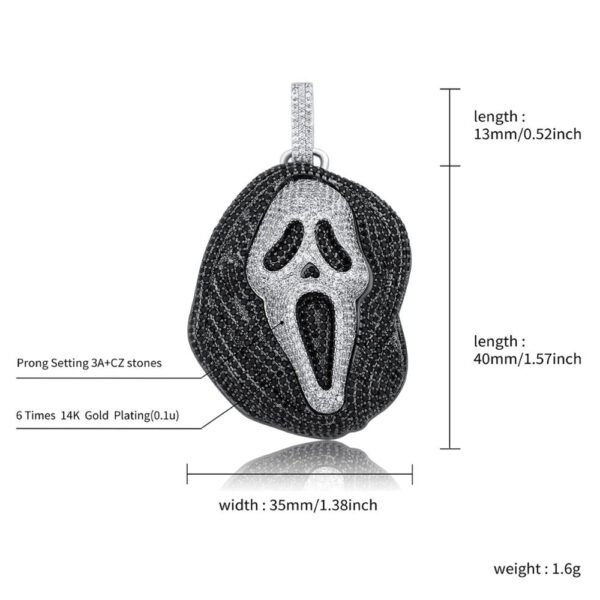 Iced Ghost Face Pendant Necklace - Image 8