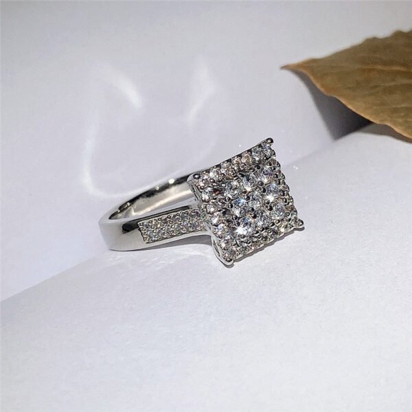 Square Sterling Engagement Ring - Image 8