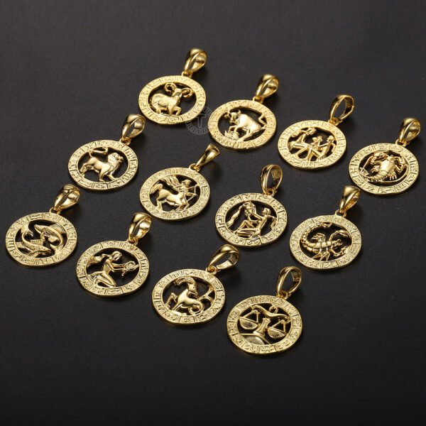 Zodiac Sign Gold Pendant Necklace - Image 5