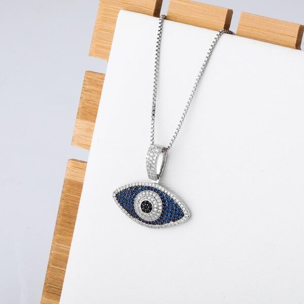 Evil-Eye Protection Sterling Silver Iced Pendant Chains - Image 6