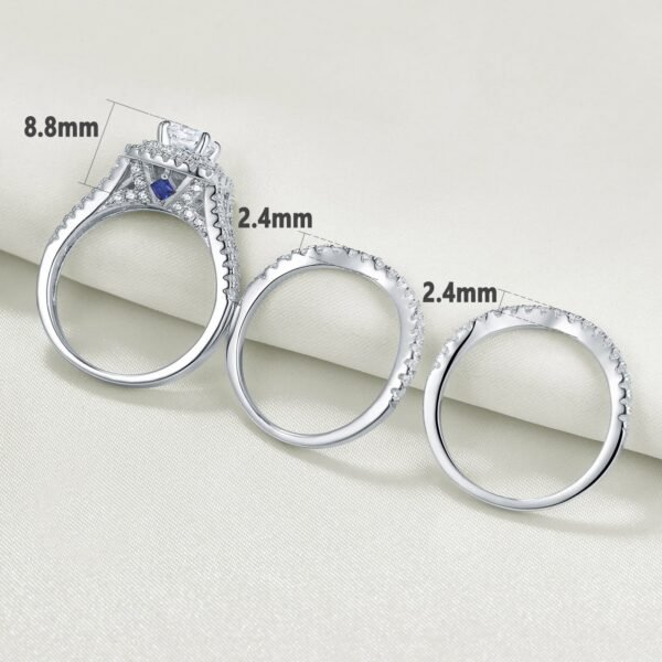 TrophyWife Collection | 3 Pieces Luxury Engagement Wedding Rings Set - Image 9