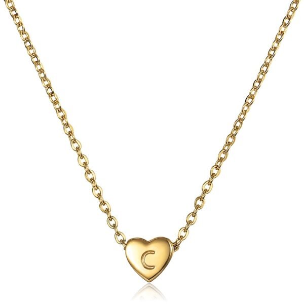 A-Z Initial Letter Heart Pendant Necklace - Image 3