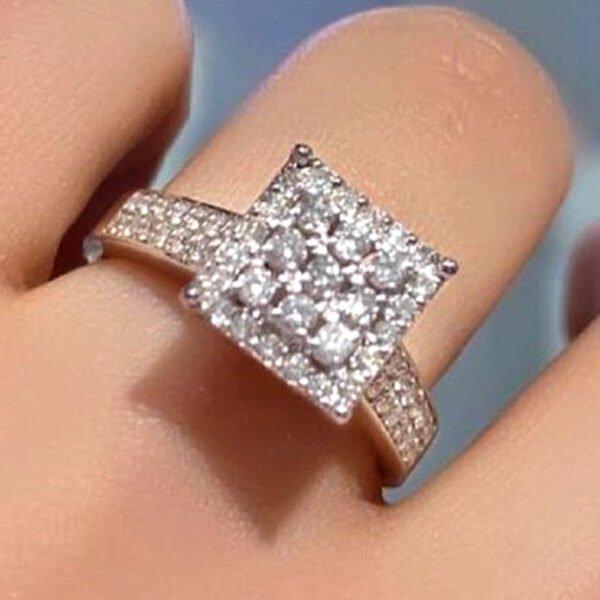 Square Sterling Engagement Ring - Image 3