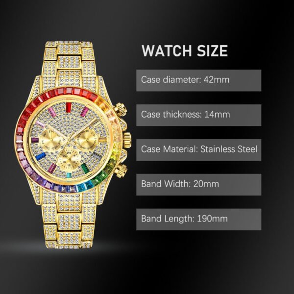 Luxury Iced Waterproof Quartz Unisex Watch - Image 16