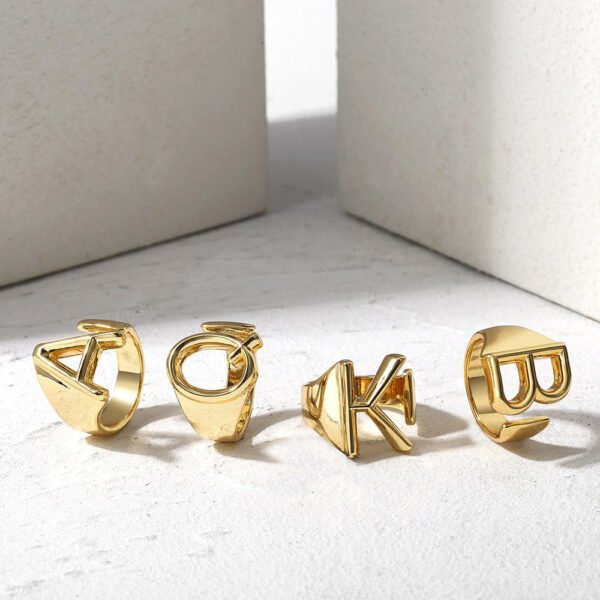 Unisex 26 Letters Hollow Ring - Image 3