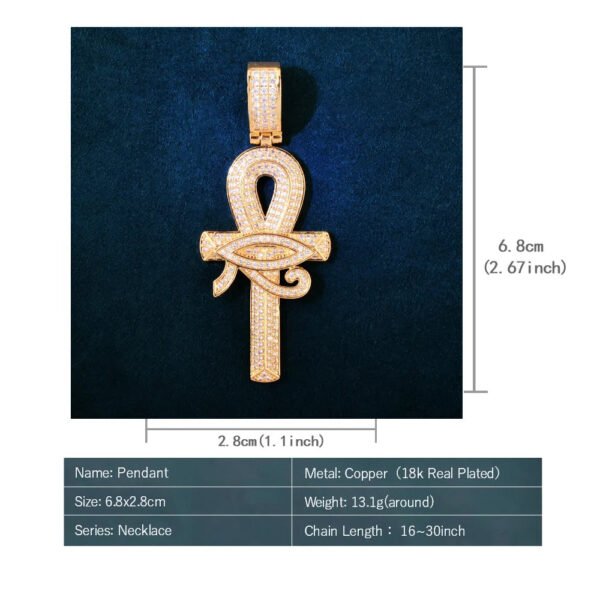 Eye of Horus Ankh Cross Pendant Necklace