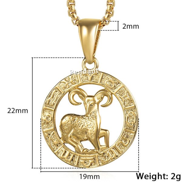 Zodiac Sign Gold Pendant Necklace - Image 17