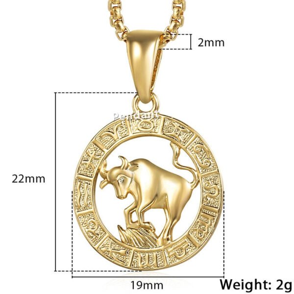 Zodiac Sign Gold Pendant Necklace - Image 8