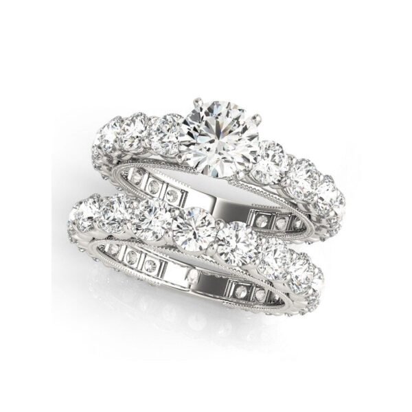 0.8 Ct Lab Diamond Engagement Ring Set - Image 4