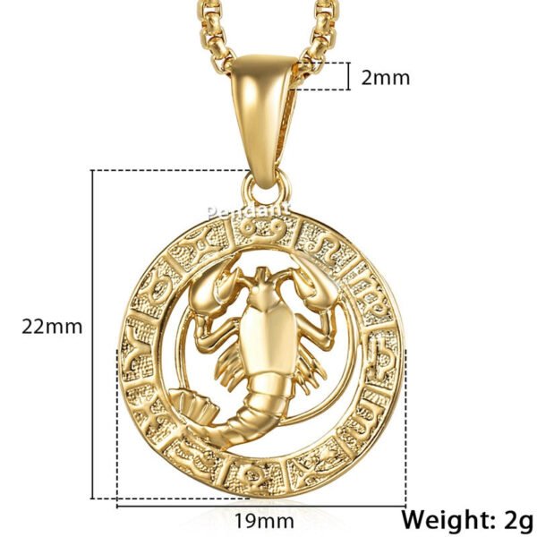 Zodiac Sign Gold Pendant Necklace - Image 10