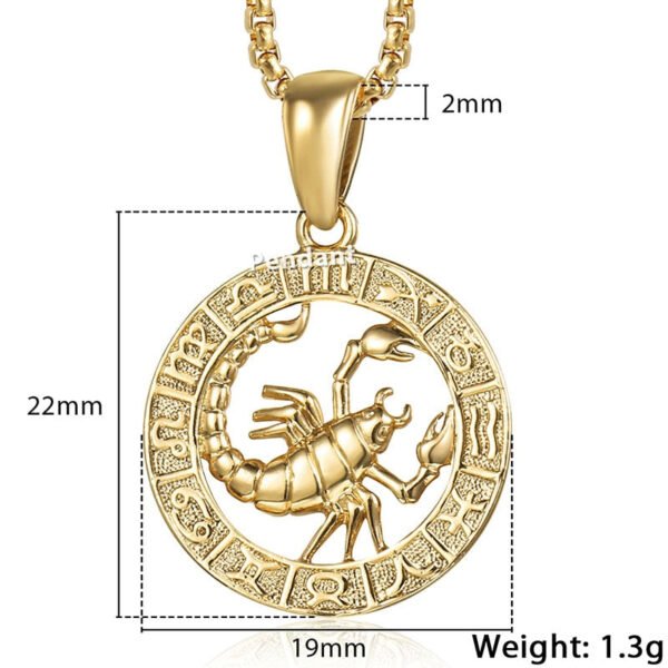 Zodiac Sign Gold Pendant Necklace - Image 18