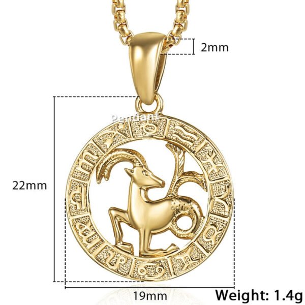 Zodiac Sign Gold Pendant Necklace - Image 14