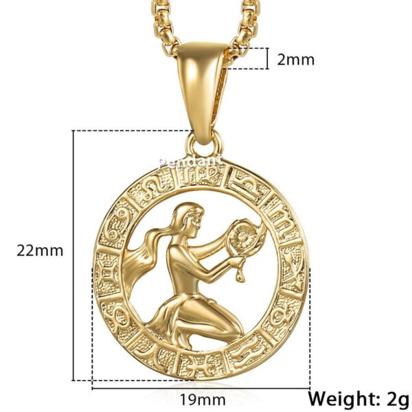 Zodiac Sign Gold Pendant Necklace - Image 20