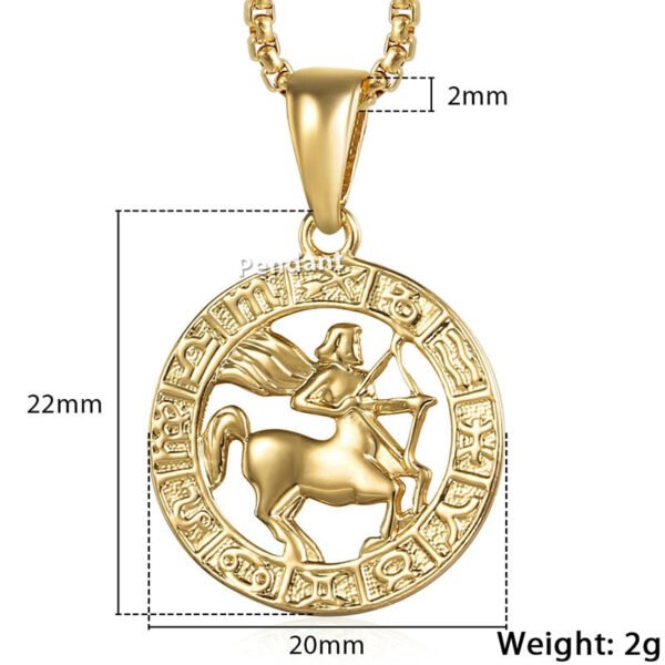 Zodiac Sign Gold Pendant Necklace - Image 13