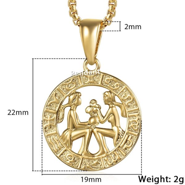 Zodiac Sign Gold Pendant Necklace - Image 19