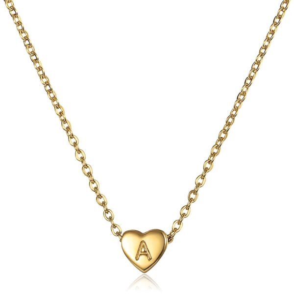 A-Z Initial Letter Heart Pendant Necklace