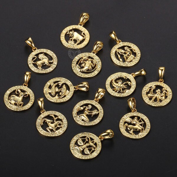 Zodiac Sign Gold Pendant Necklace - Image 6