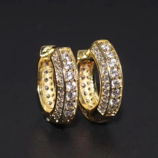 Iced Out Hoop Earrings Hypoallergenic - Image 4