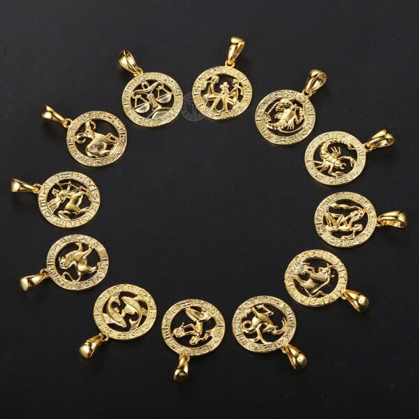 Zodiac Sign Gold Pendant Necklace - Image 3