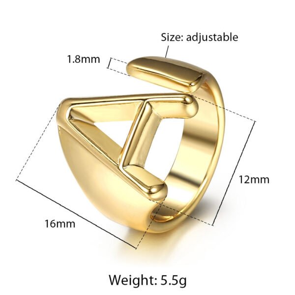 Unisex 26 Letters Hollow Ring - Image 9