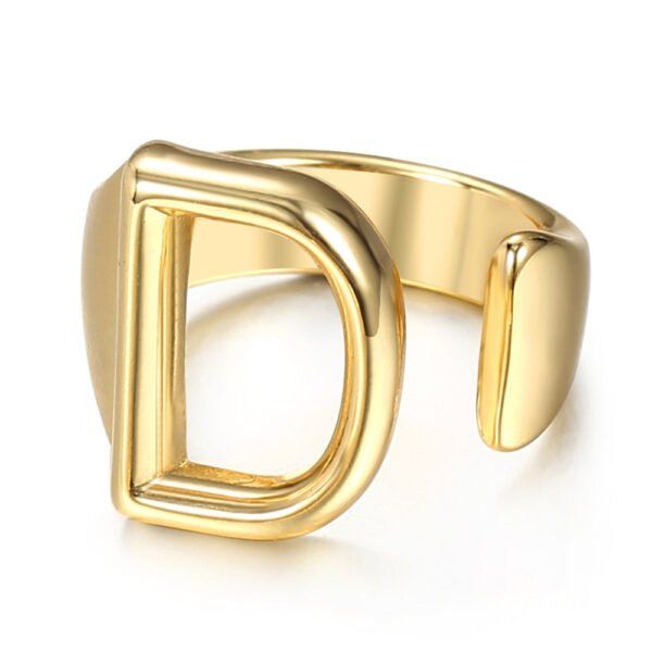 Unisex 26 Letters Hollow Ring