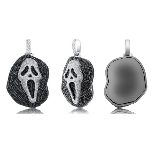 Iced Ghost Face Pendant Necklace - Image 10